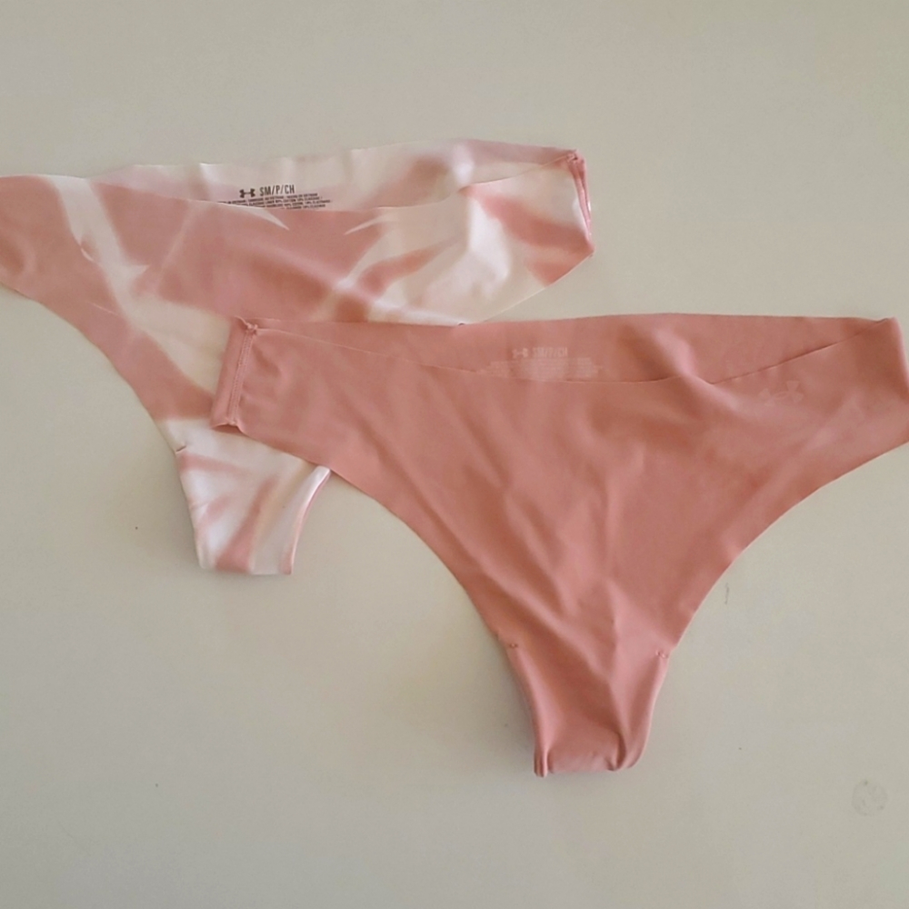 Two New Under Armour Pink Thong Panties-underwear